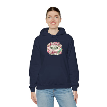 'Our Boobs May Be Fake But Our Love Is Real' Breast Cancer Awareness - Hoodie