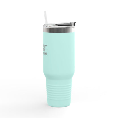 Powered By Caffeine & 12 volt Dreams 40oz Insulated Travel Mug