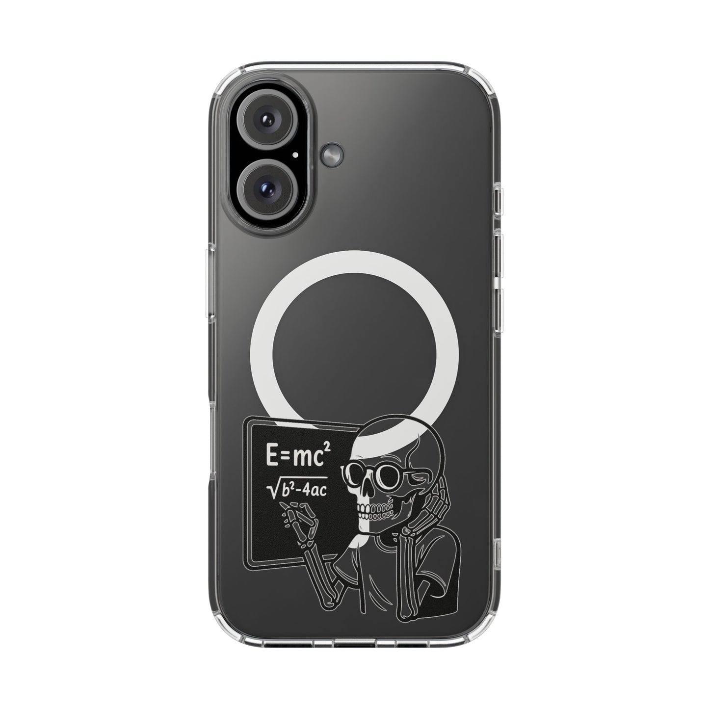 Skull Doing Math Magnetic Clear Phone Case