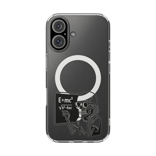 Skull Doing Math Magnetic Clear Phone Case