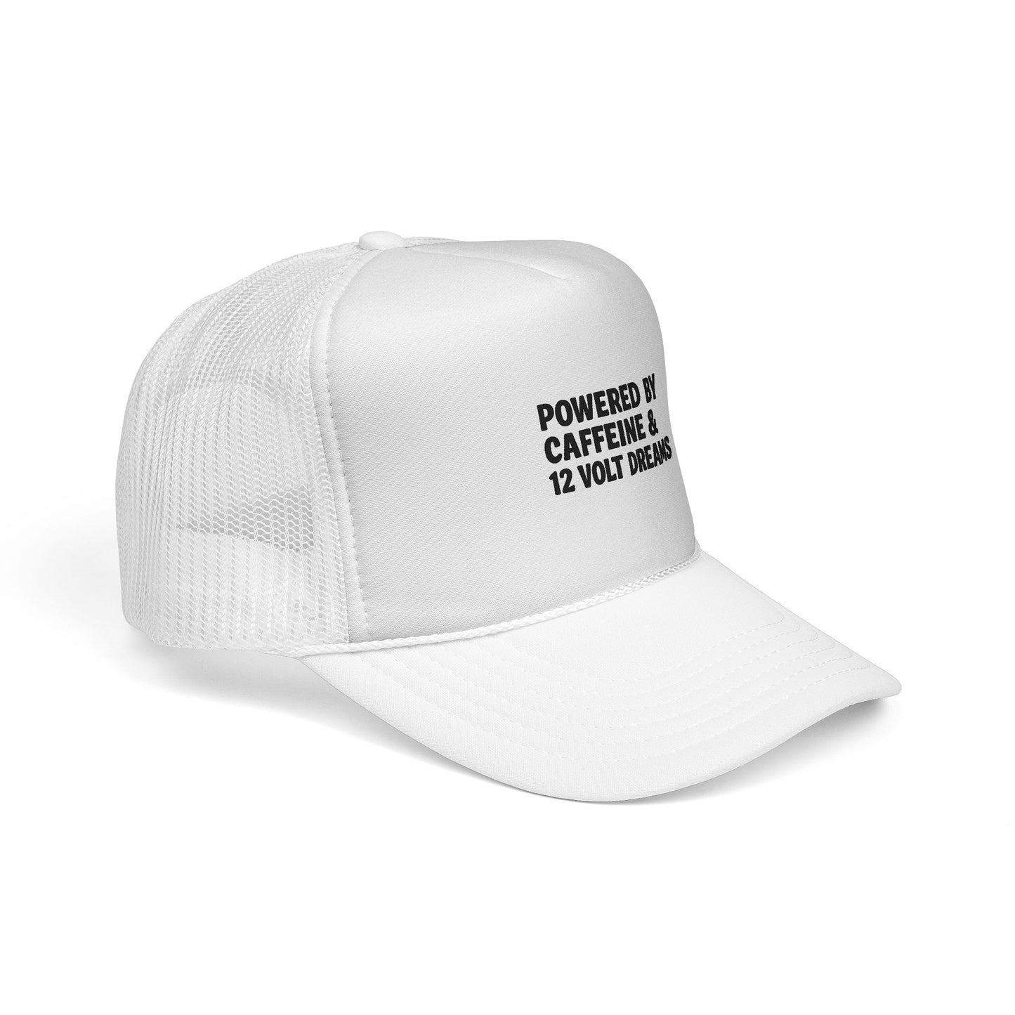 Powered by Caffeine & 12 Volt Dreams Trucker Hat