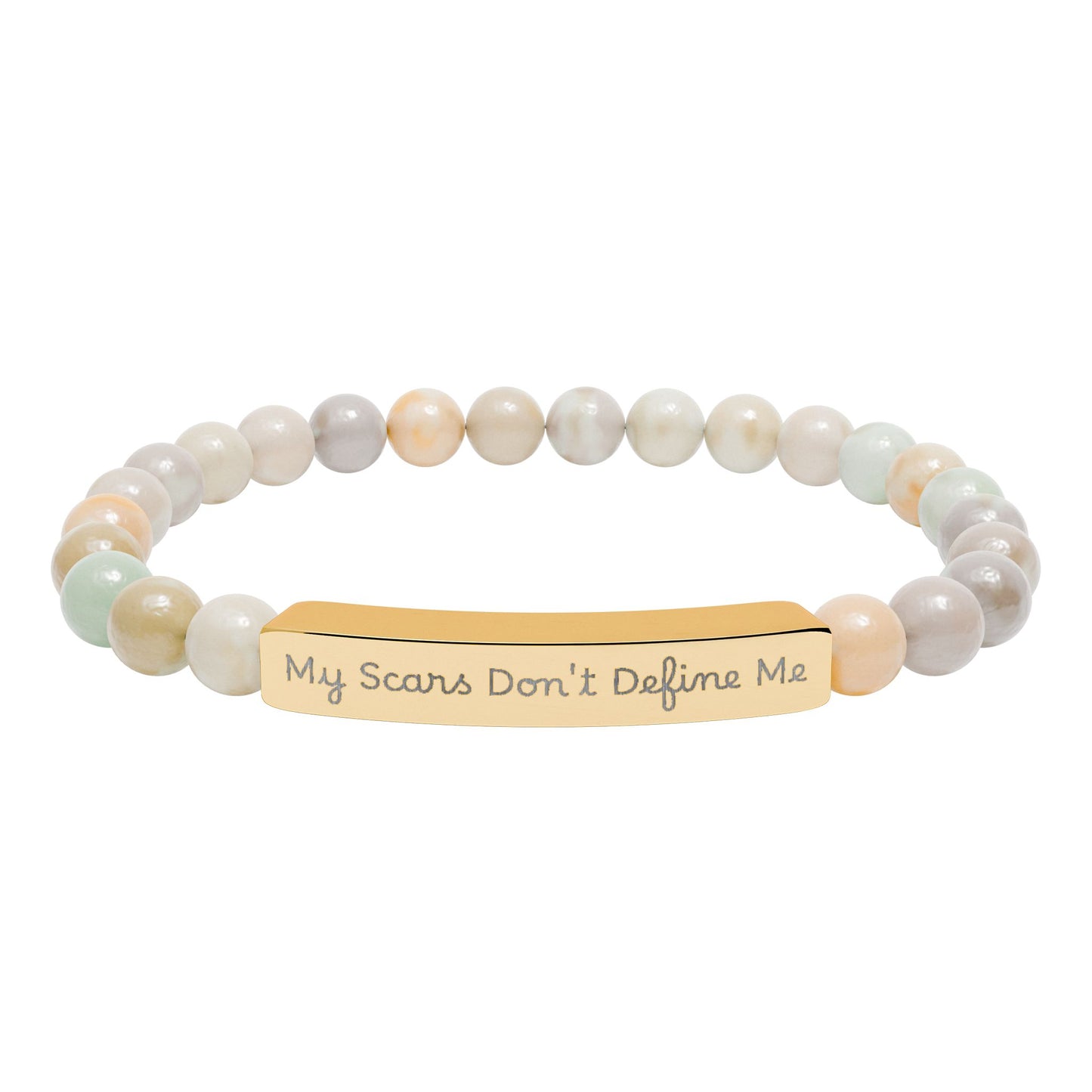 My Scars Don't Define Me — Personalized Stretch Bar Jewelry