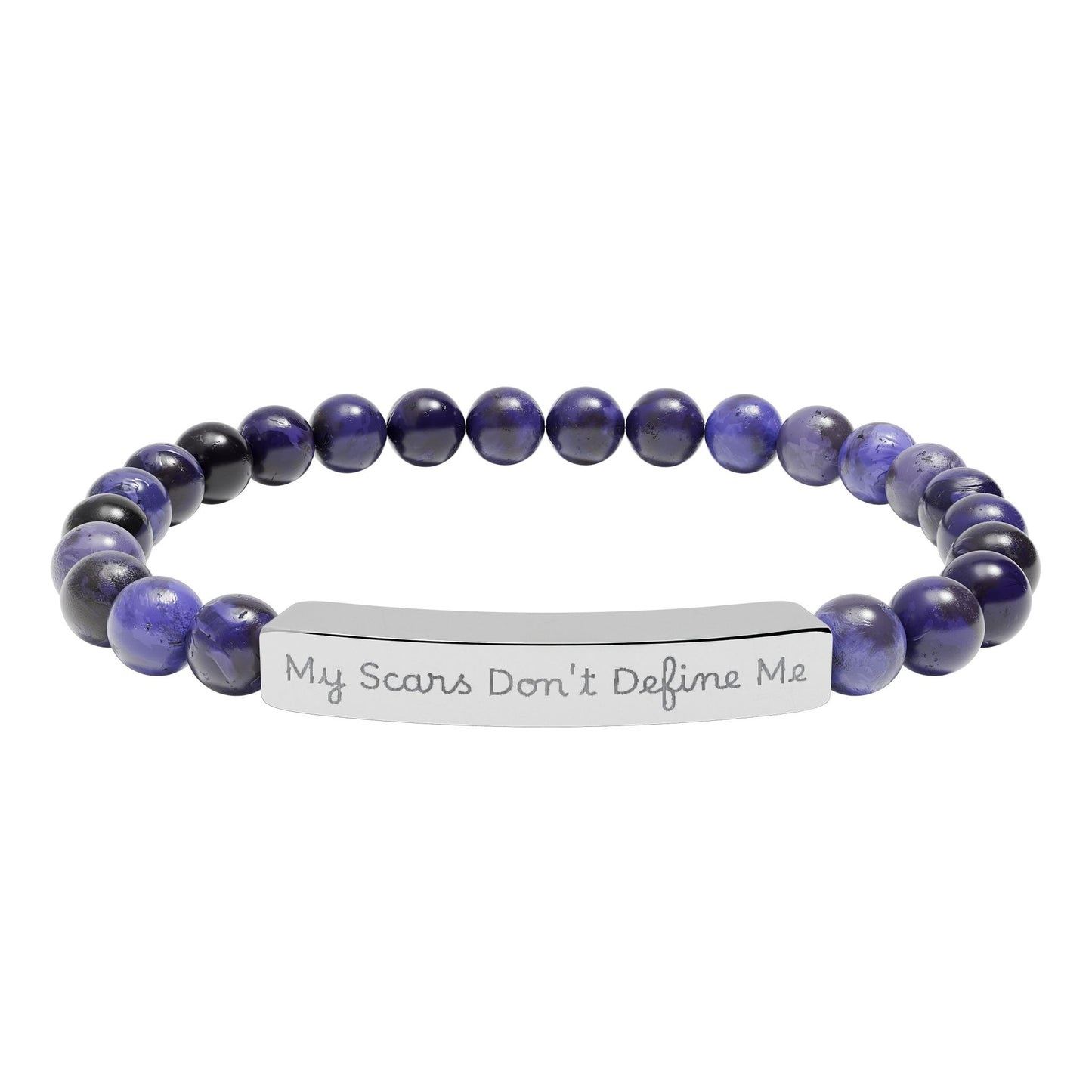 My Scars Don't Define Me — Personalized Stretch Bar Jewelry