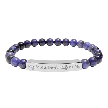 My Scars Don't Define Me — Personalized Stretch Bar Jewelry