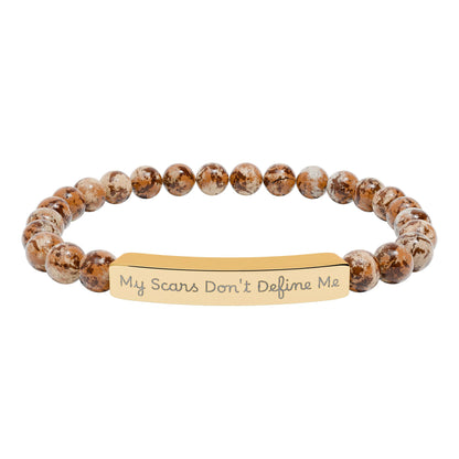 My Scars Don't Define Me — Personalized Stretch Bar Jewelry