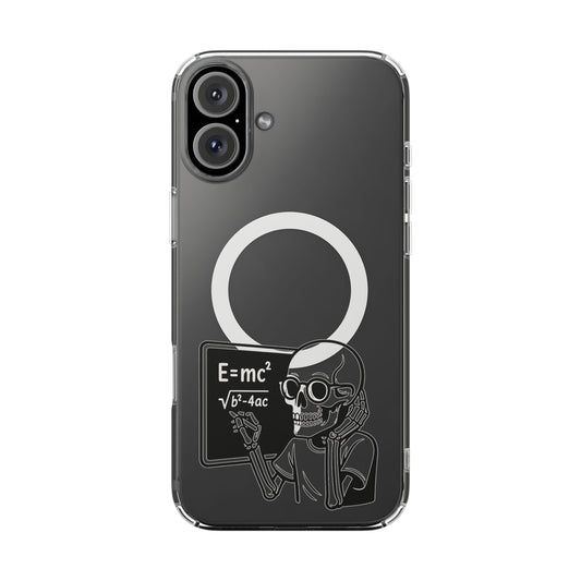 Skull Doing Math Magnetic Clear Phone Case