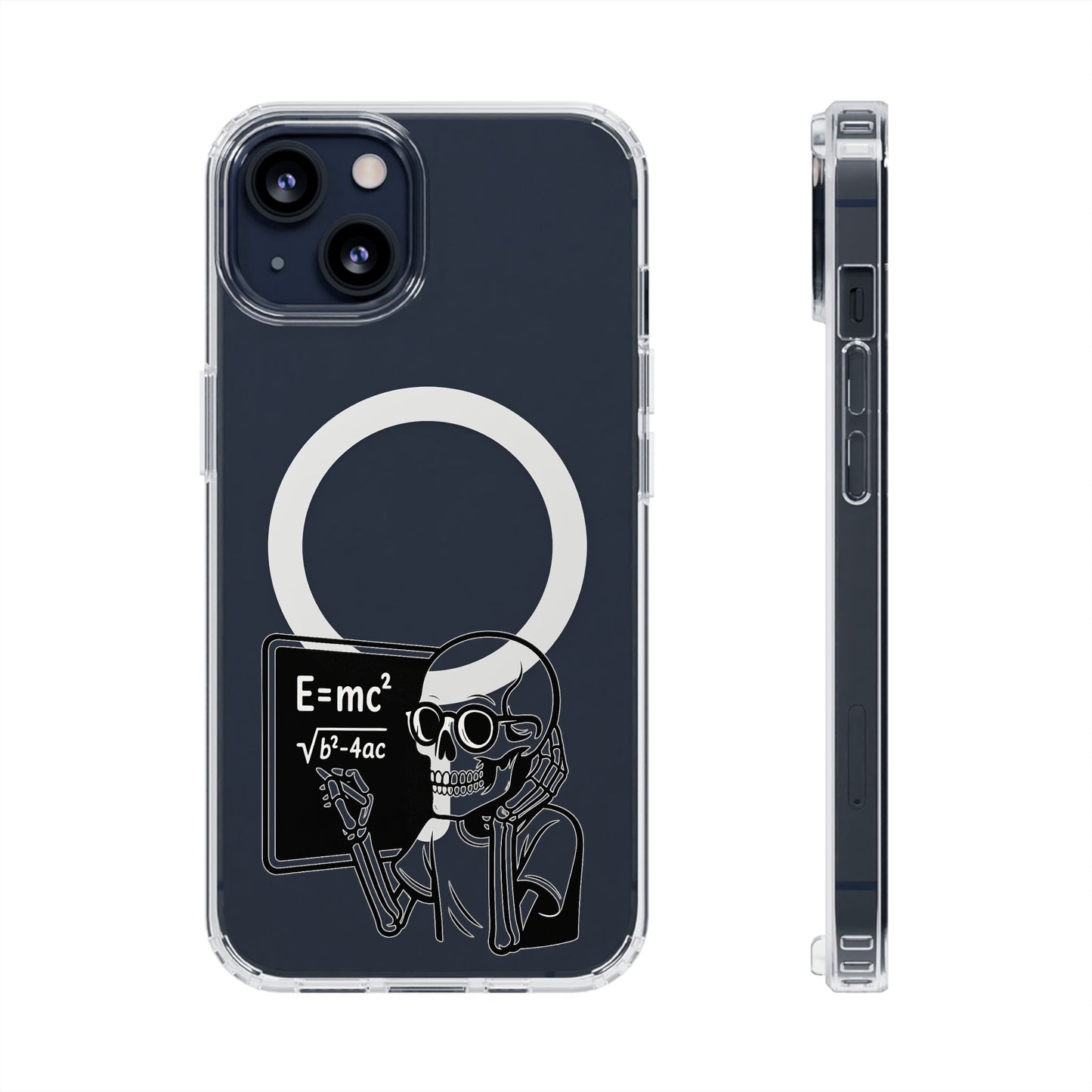 Skull Doing Math Magnetic Clear Phone Case