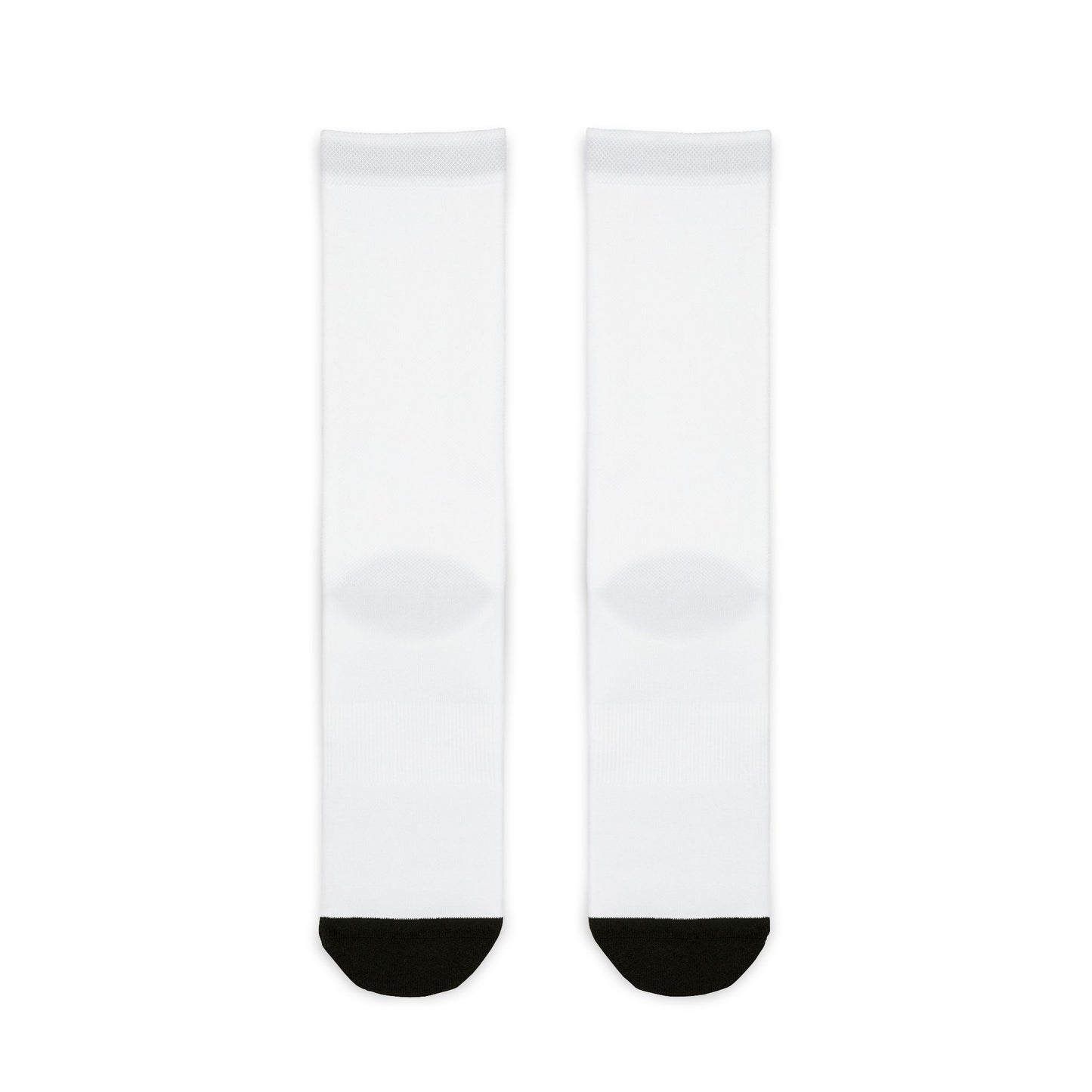 Death Comedy Jam Sublimation Crew Socks — White Novelty Band Logo Socks