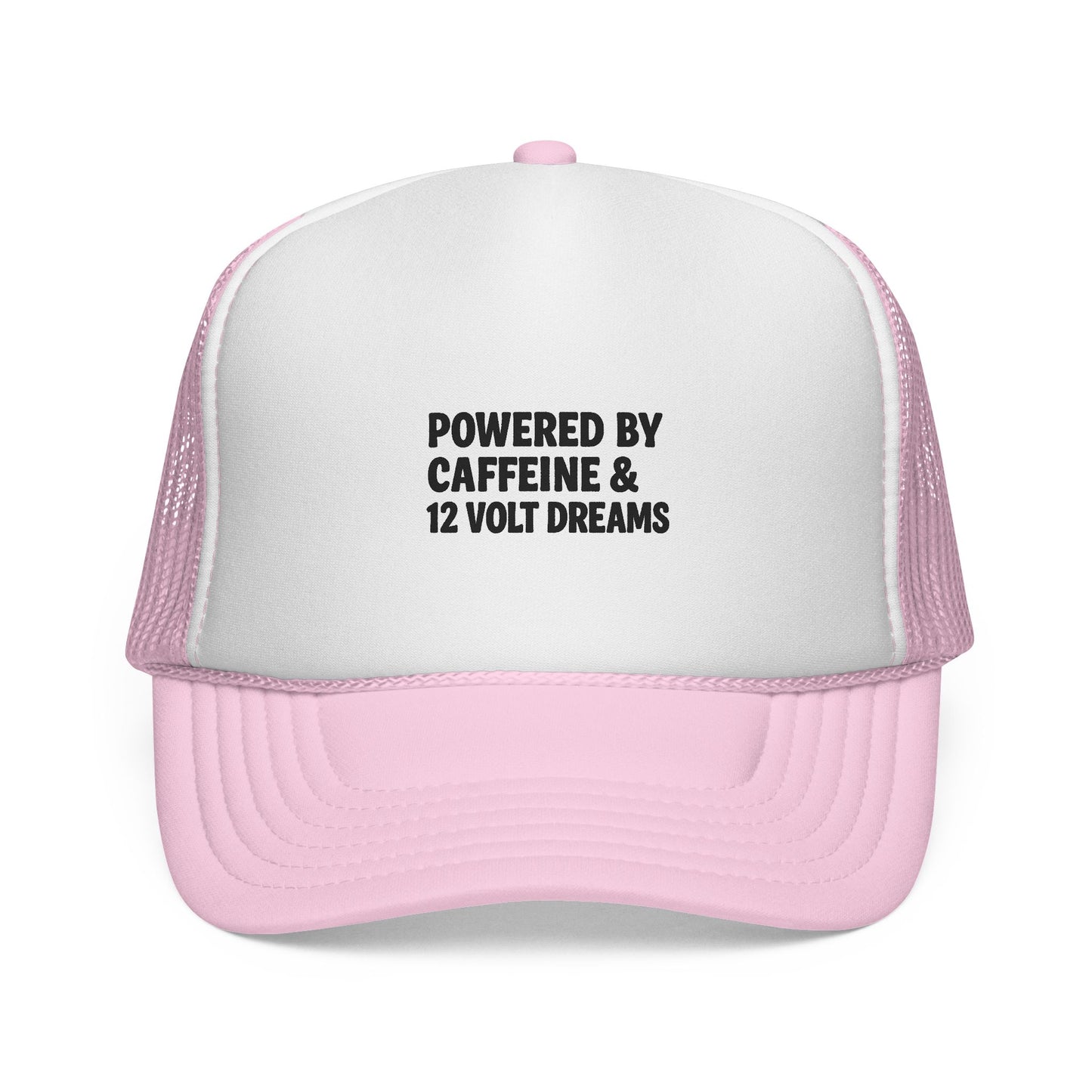 Powered by Caffeine & 12 Volt Dreams Trucker Hat