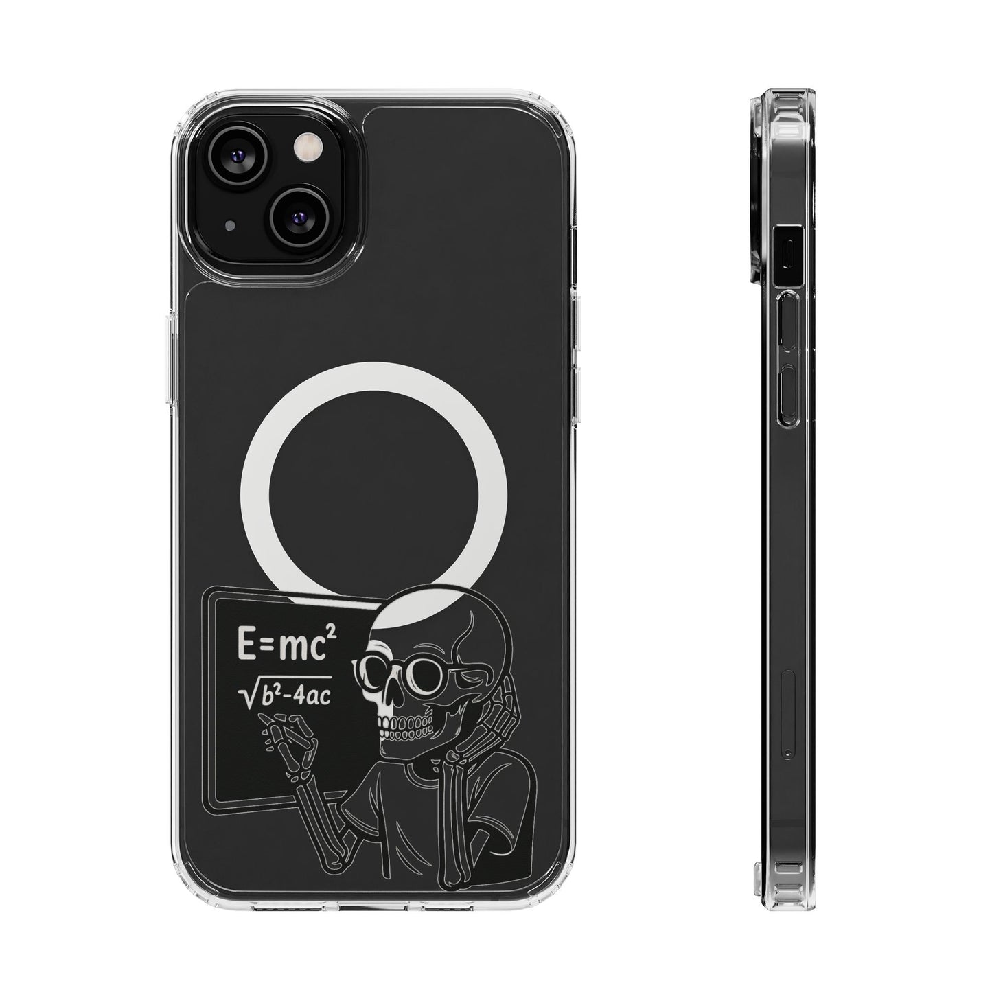 Skull Doing Math Magnetic Clear Phone Case