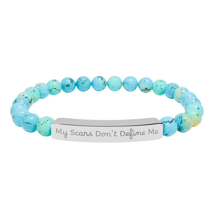 My Scars Don't Define Me — Personalized Stretch Bar Jewelry