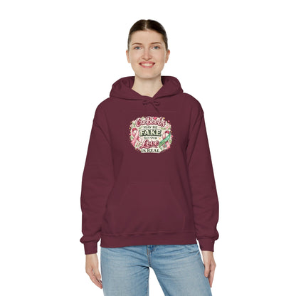 'Our Boobs May Be Fake But Our Love Is Real' Breast Cancer Awareness - Hoodie