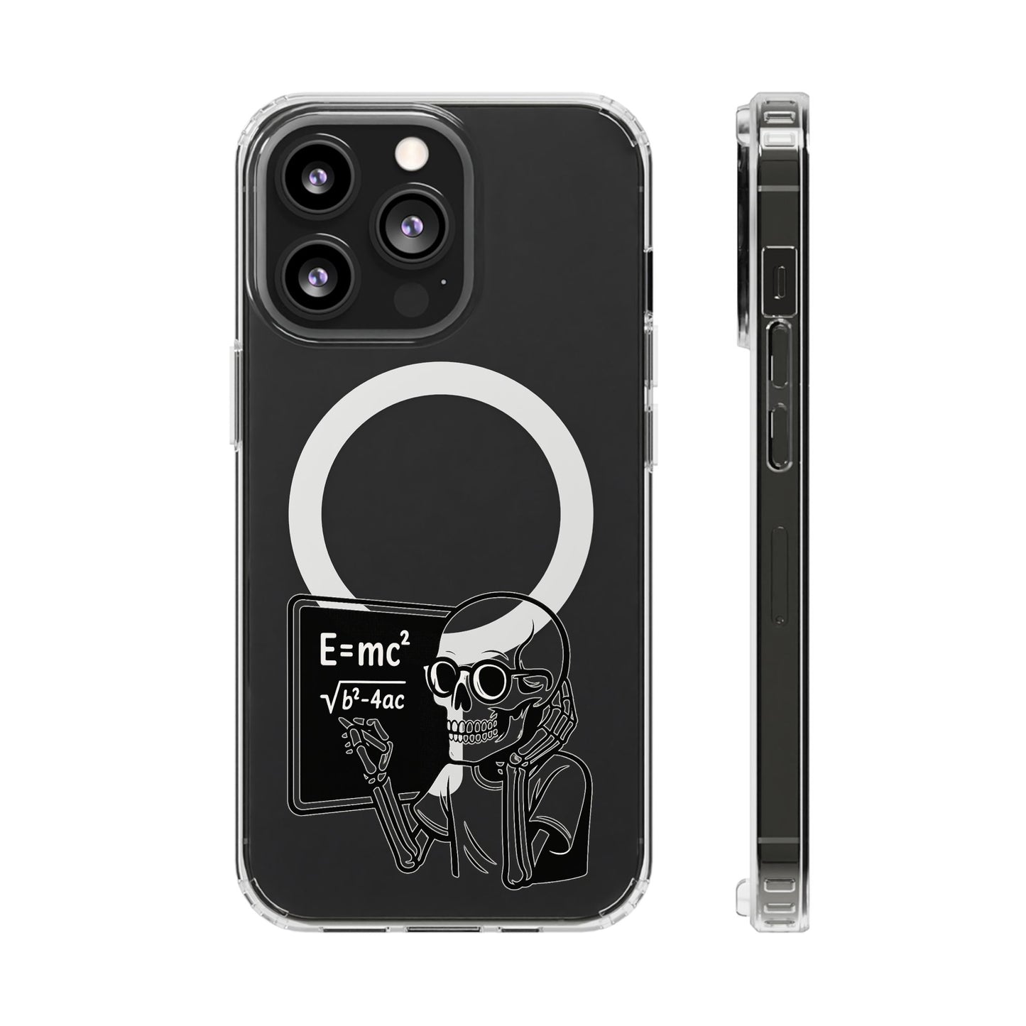 Skull Doing Math Magnetic Clear Phone Case