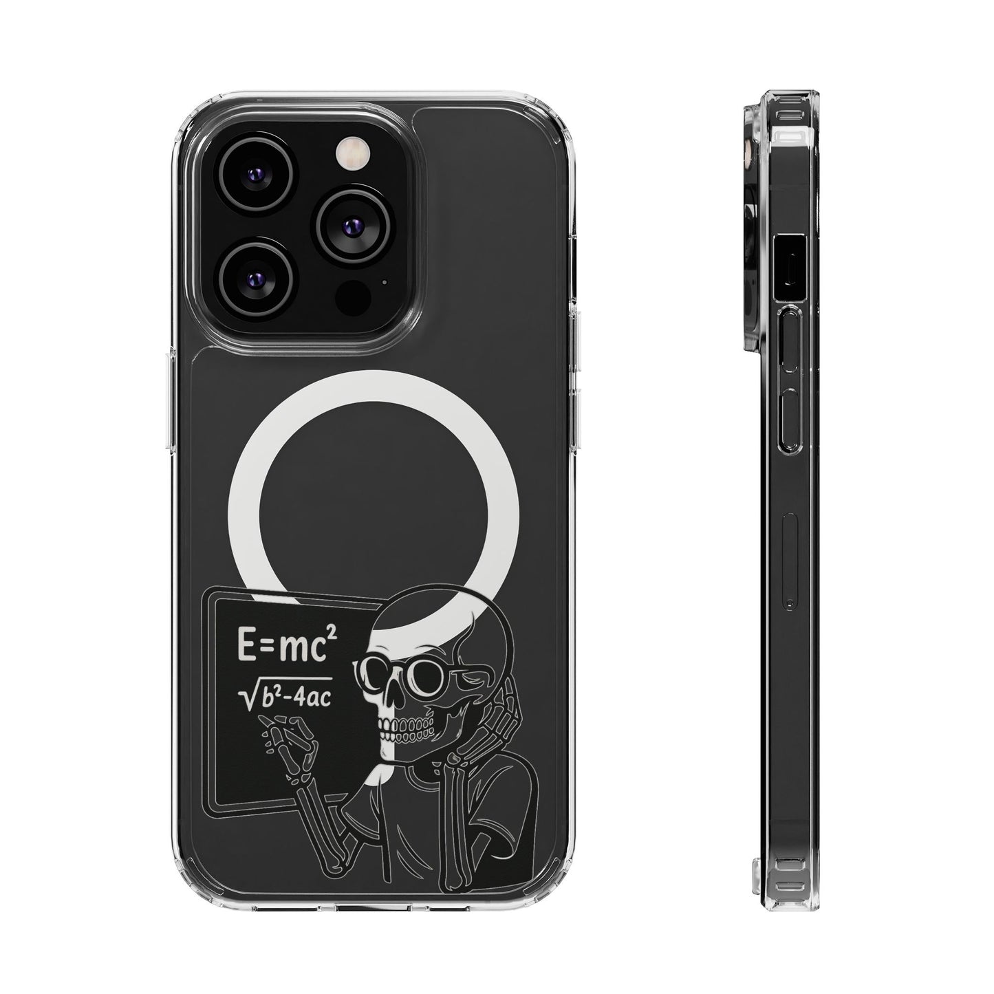 Skull Doing Math Magnetic Clear Phone Case