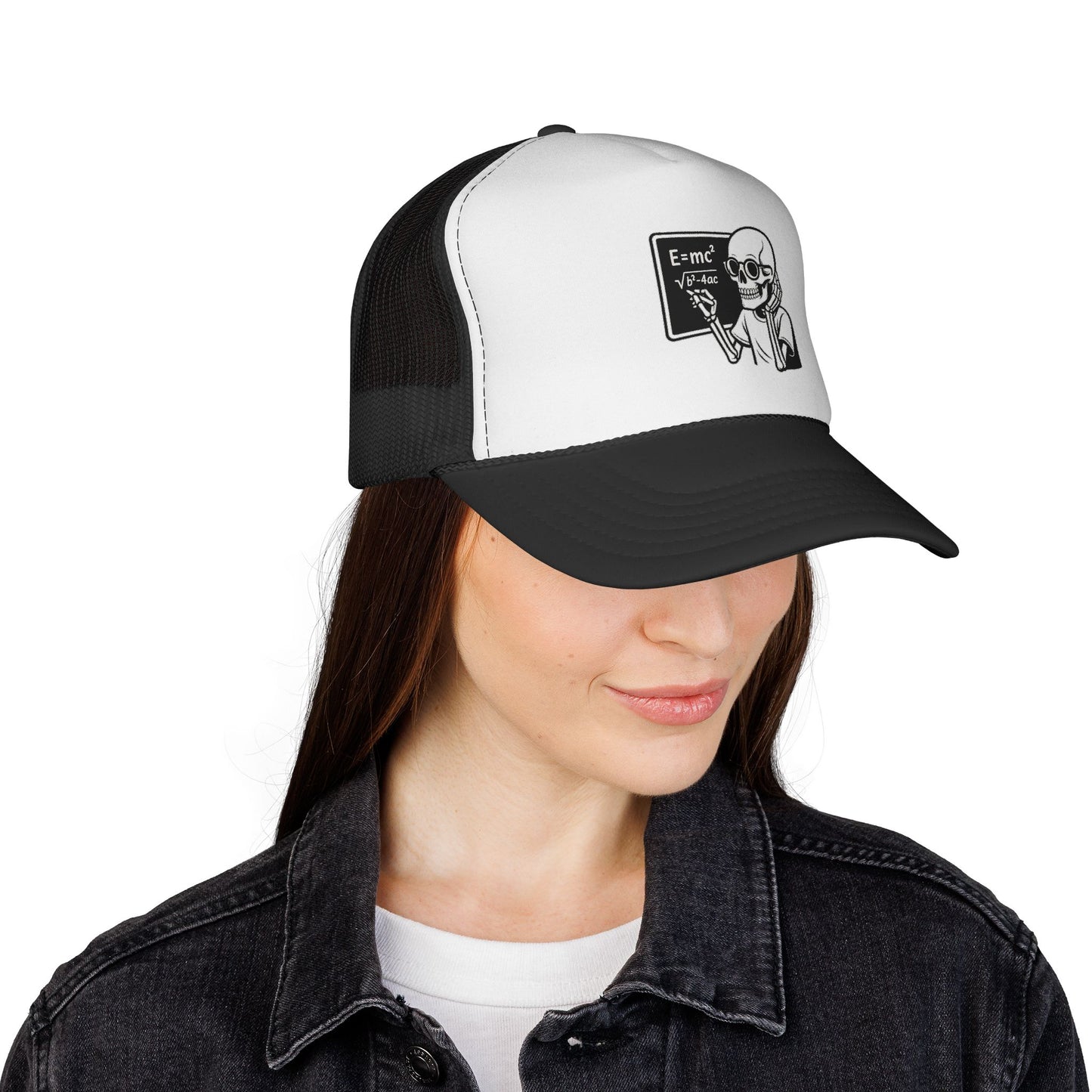 Skeletal E=mc Trucker Hat