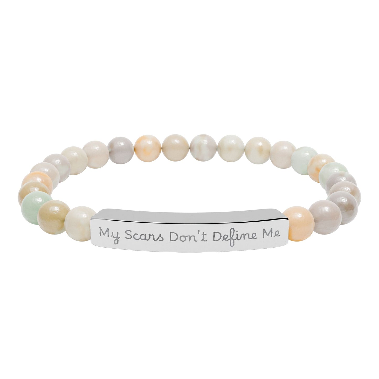 My Scars Don't Define Me — Personalized Stretch Bar Jewelry