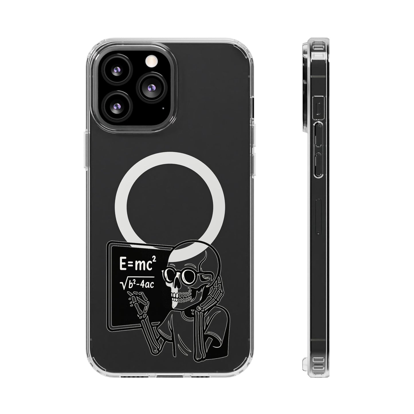 Skull Doing Math Magnetic Clear Phone Case