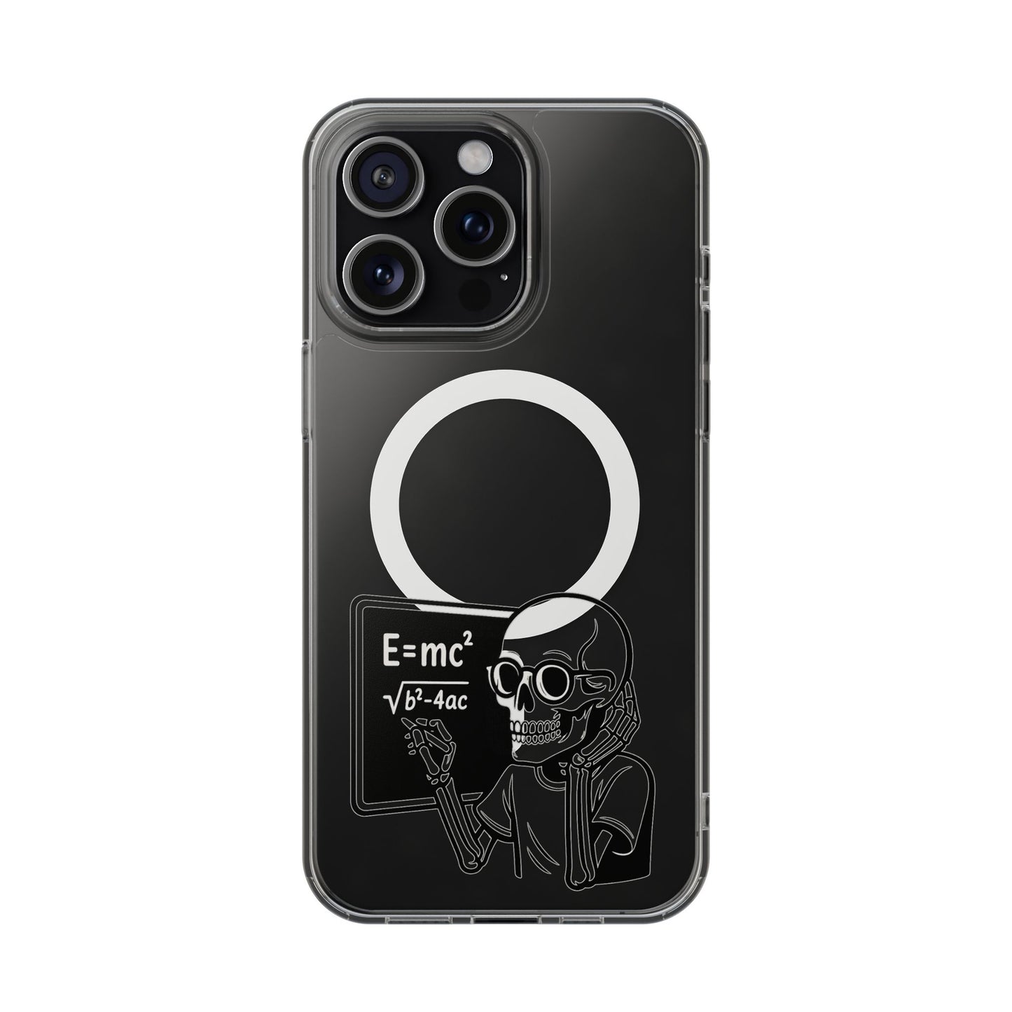 Skull Doing Math Magnetic Clear Phone Case