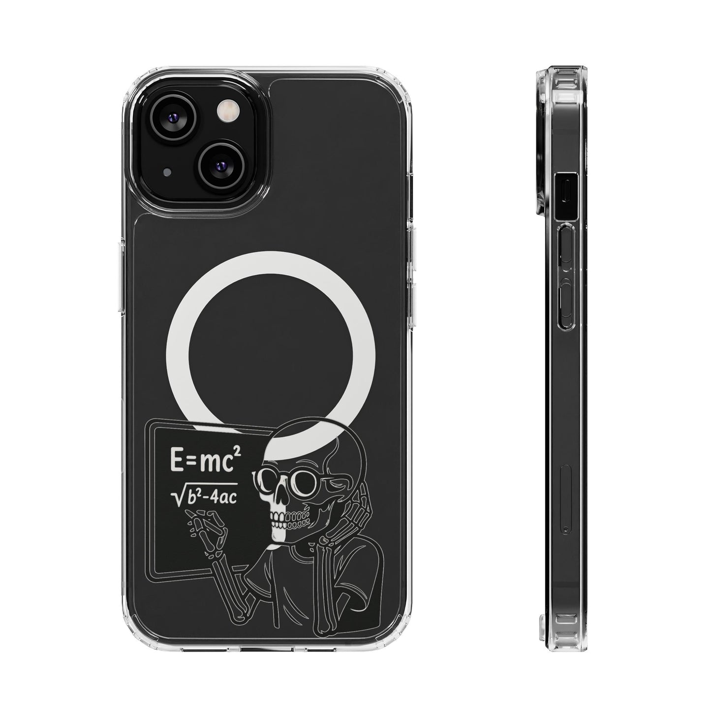 Skull Doing Math Magnetic Clear Phone Case