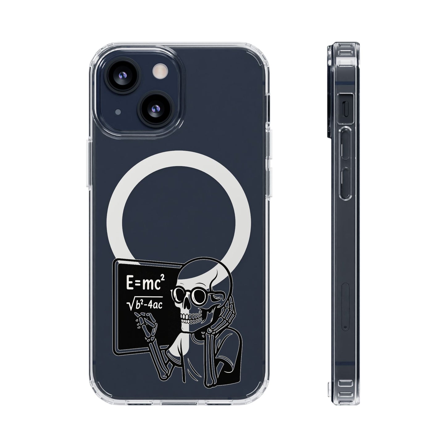 Skull Doing Math Magnetic Clear Phone Case