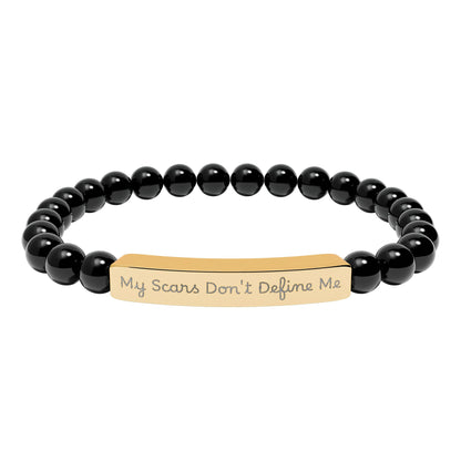 My Scars Don't Define Me — Personalized Stretch Bar Jewelry
