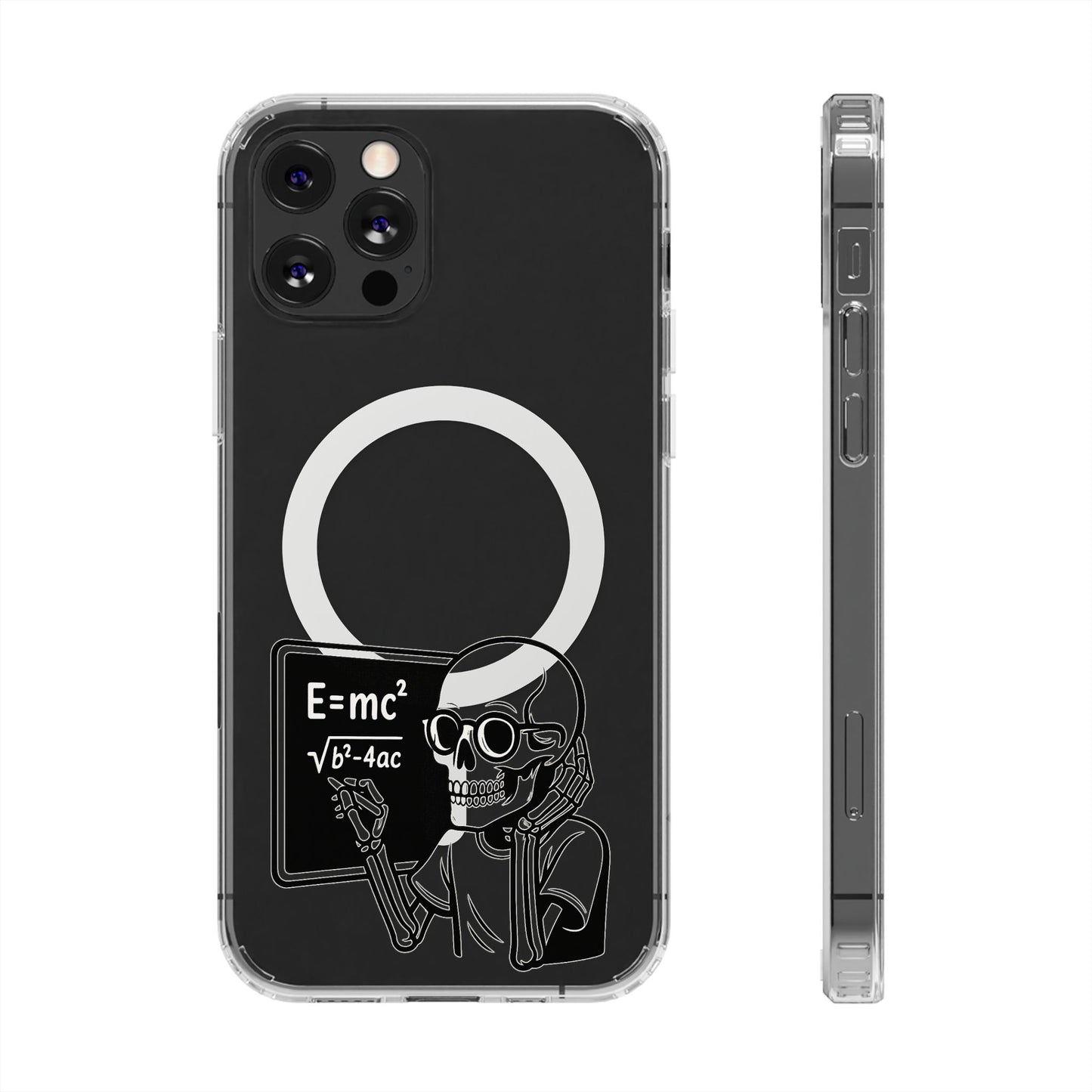 Skull Doing Math Magnetic Clear Phone Case