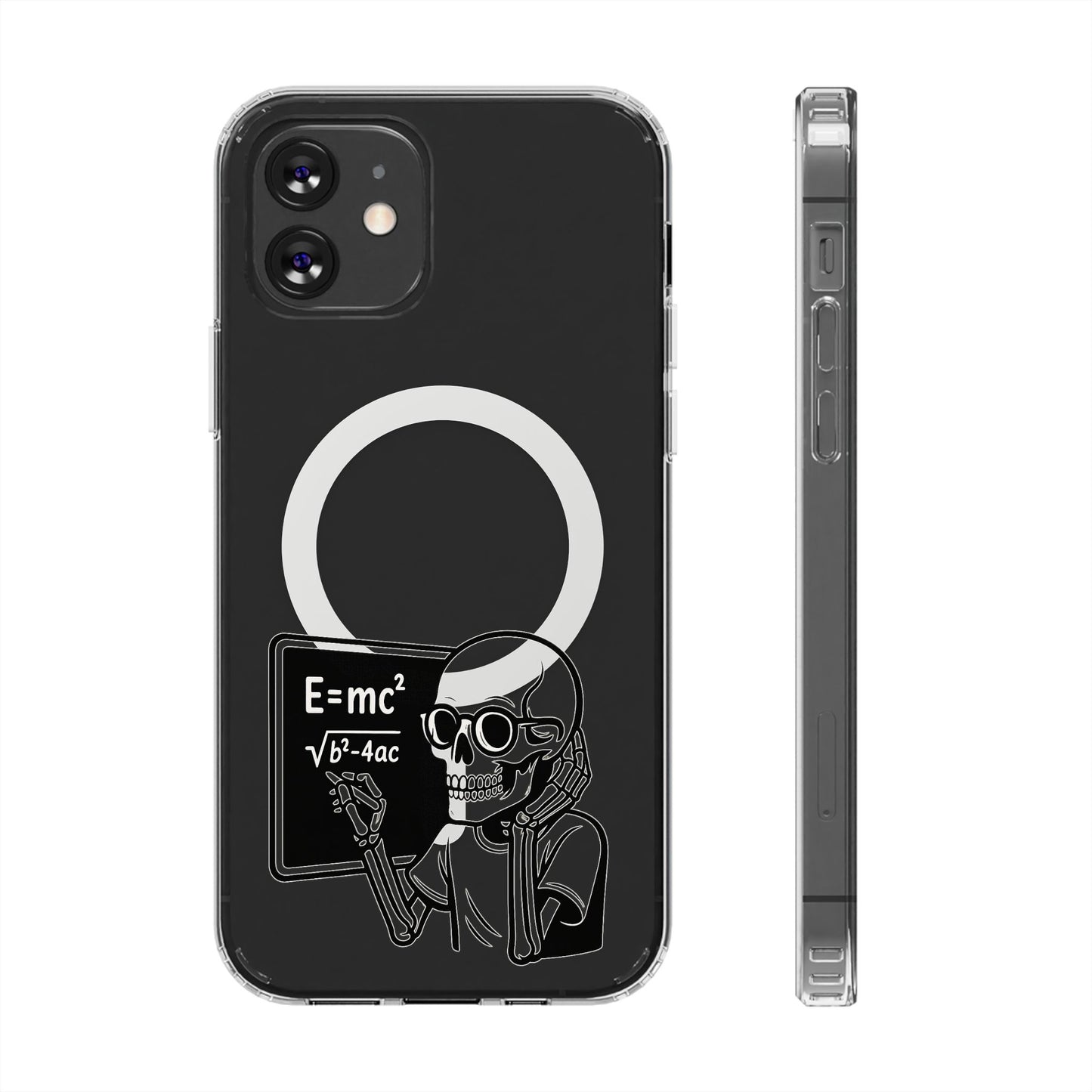 Skull Doing Math Magnetic Clear Phone Case