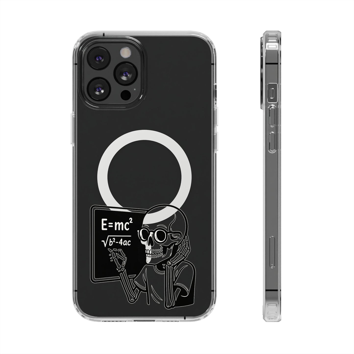 Skull Doing Math Magnetic Clear Phone Case