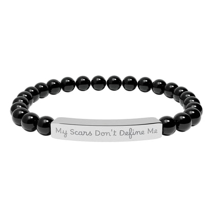 My Scars Don't Define Me — Personalized Stretch Bar Jewelry