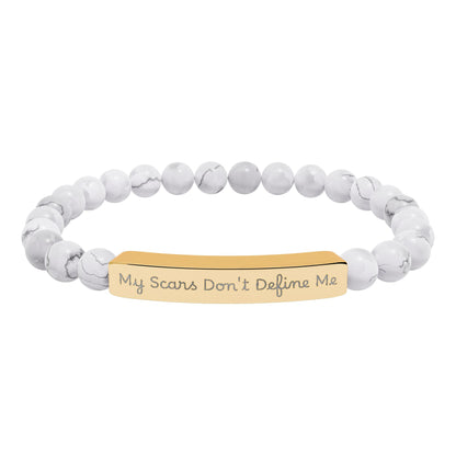 My Scars Don't Define Me — Personalized Stretch Bar Jewelry