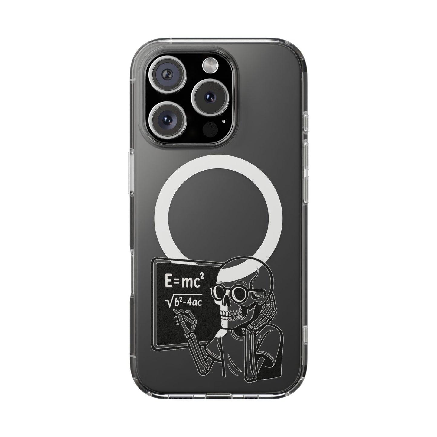 Skull Doing Math Magnetic Clear Phone Case