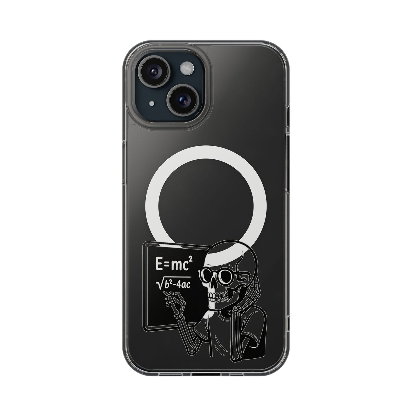 Skull Doing Math Magnetic Clear Phone Case