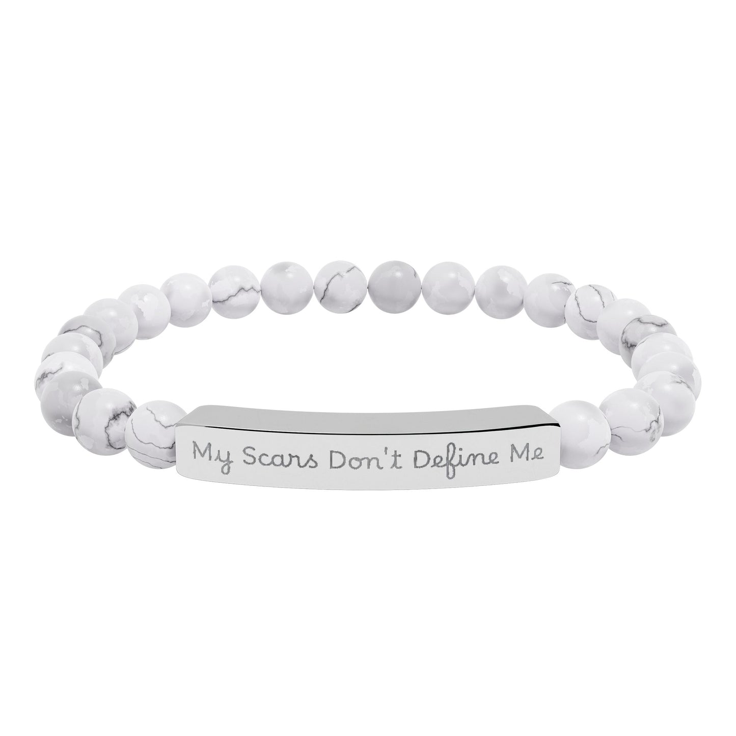 My Scars Don't Define Me — Personalized Stretch Bar Jewelry