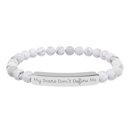 My Scars Don't Define Me — Personalized Stretch Bar Jewelry