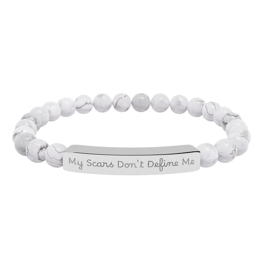 My Scars Don't Define Me — Personalized Stretch Bar Jewelry