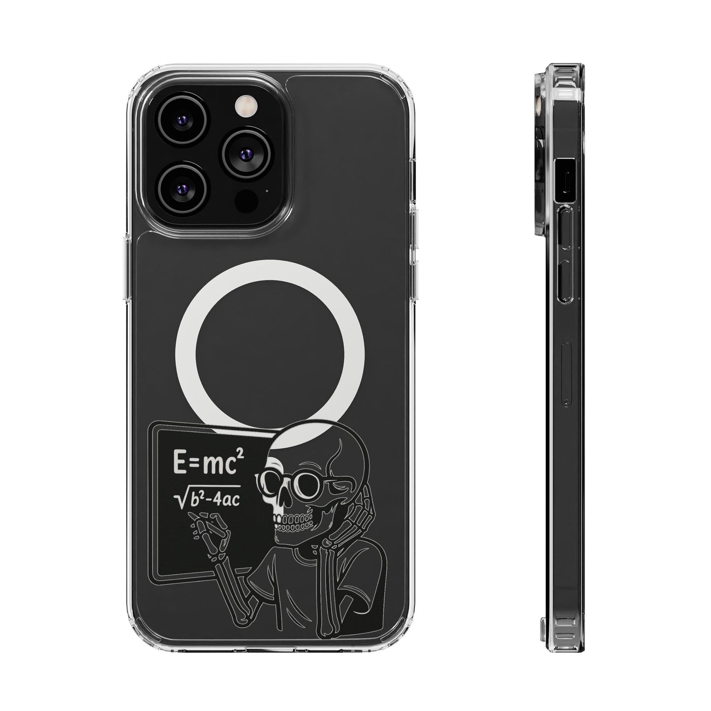 Skull Doing Math Magnetic Clear Phone Case