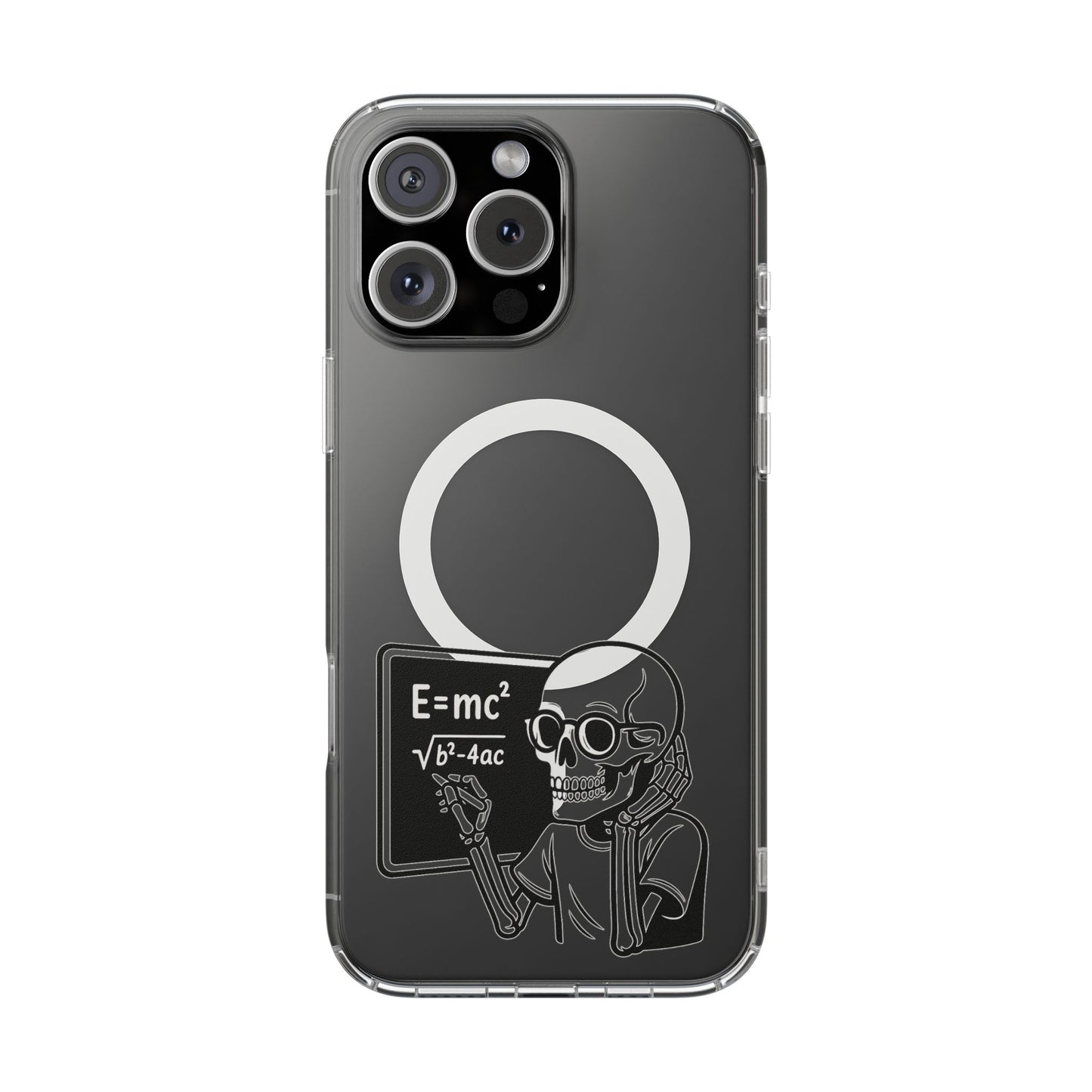 Skull Doing Math Magnetic Clear Phone Case
