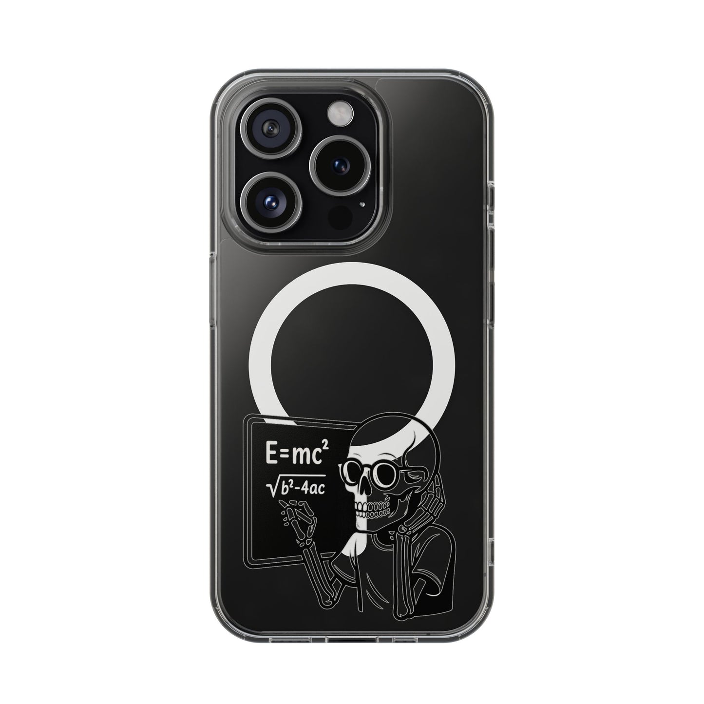Skull Doing Math Magnetic Clear Phone Case