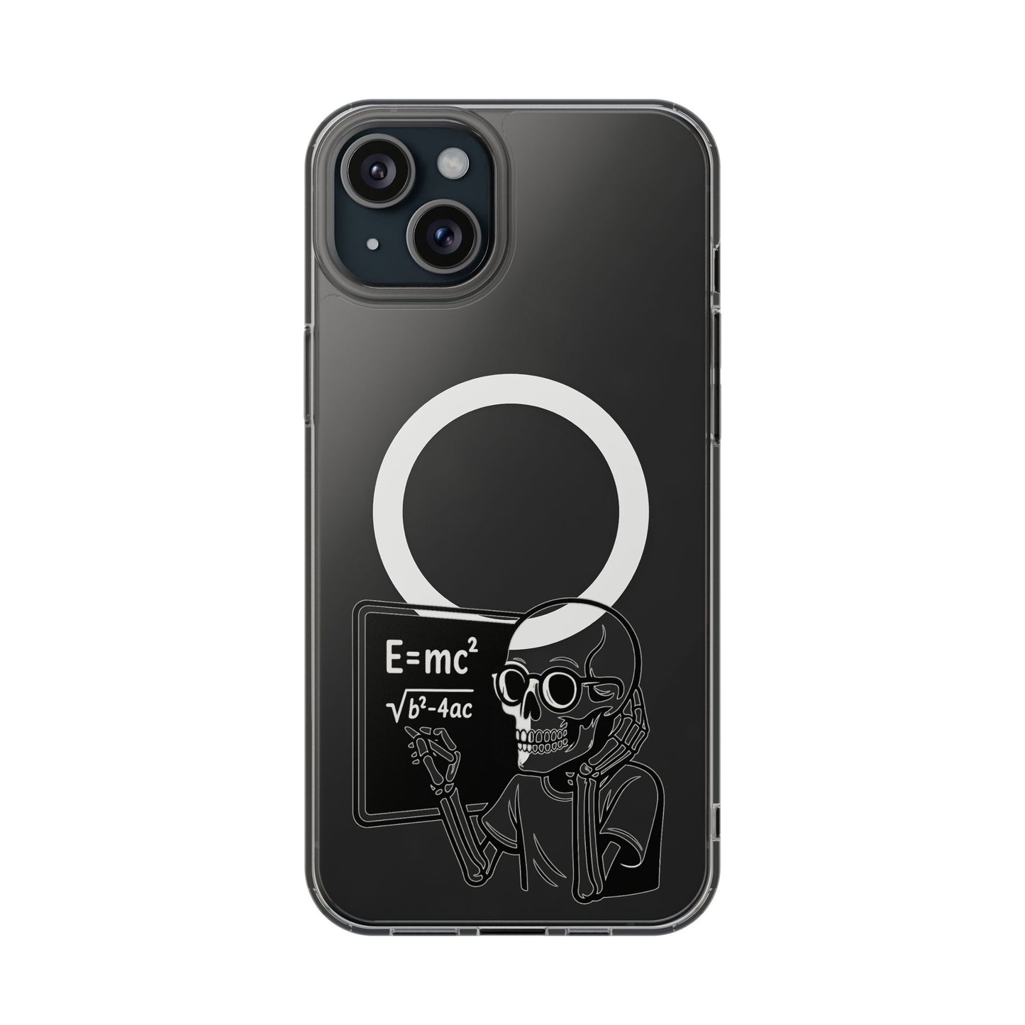 Skull Doing Math Magnetic Clear Phone Case