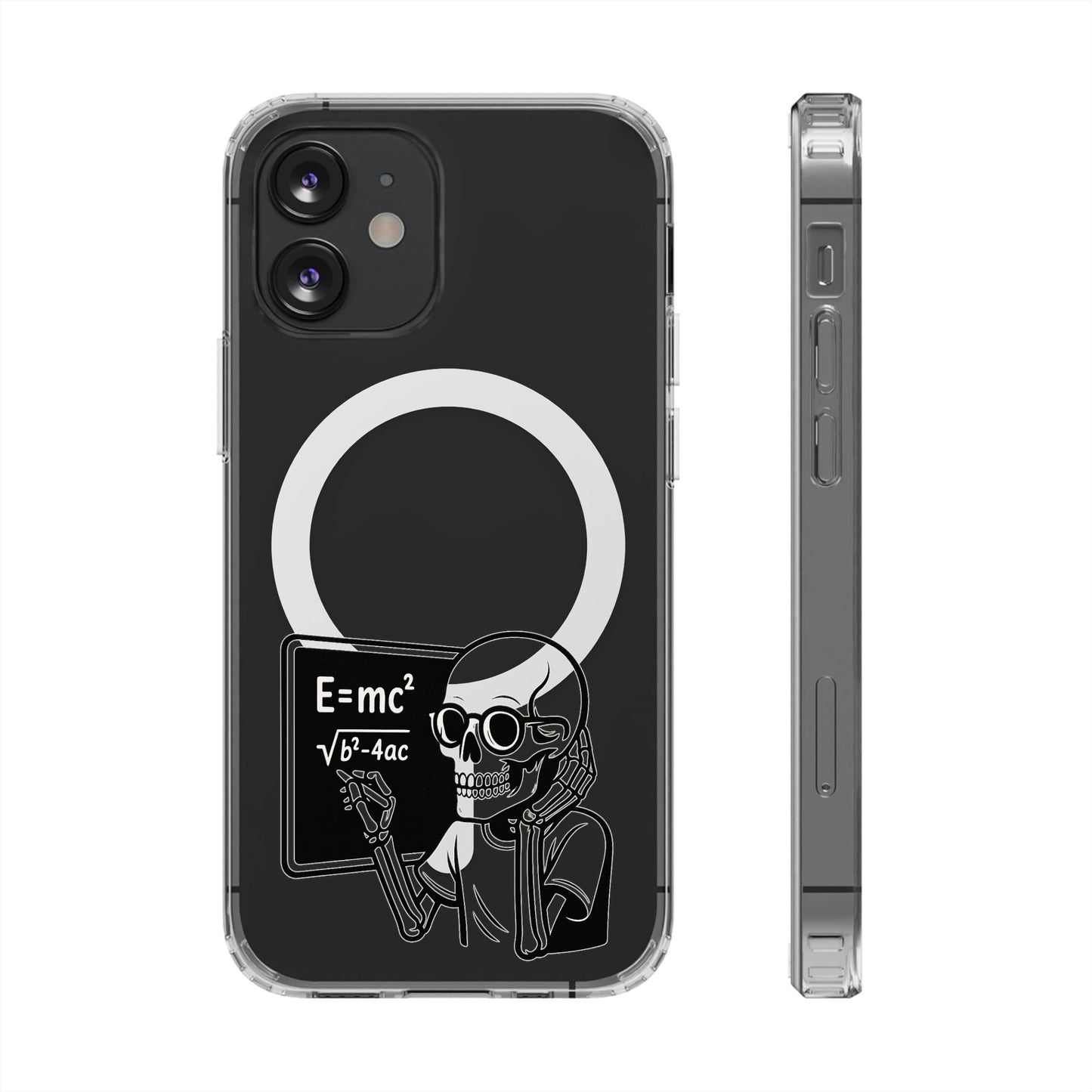 Skull Doing Math Magnetic Clear Phone Case